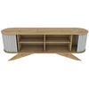 Image de Meuble Tv Effet Bois Beige, Blanc 180x43 Cm