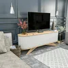 Image de Meuble TV Desteve - Dmora - Mélamine - Chêne Blanc 180x49h60 cm