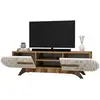 Image de Meuble Tv Effet Bois Beige, Blanc 145x37 Cm