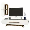 Image de Meuble Mural Effet Bois Beige, Blanc 145x37 Cm