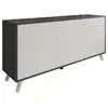 Image de Buffet annina, buffet du salon, commode de salon, garde-manger de cuisine, 154x40h72 cm, anthracite et blanc Annina