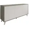 Image de Buffet annina, buffet du salon, commode de salon, garde-manger de cuisine, 154x40h72 cm, gris clair et blanc Annina
