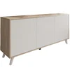 Image de Buffet Dabaid, 154x40h72 Cm, Chêne Clair Et Blanc