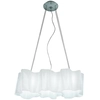 Image de ARTEMIDE lampe à suspension LOGICO MINI 3 IN LINEA (Diffuseur couleur soie brillant - Verre soufflé, aluminium)