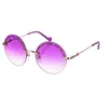 Image de Lunettes de soleil rondes en métal pour femmes LJ3100S avec détails décoratifs-violette