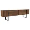 Image de Meuble tv tarquin, buffet de salon, armoire basse pour tv, base murale de rangement, 180x30 h50 cm, noyer et noir Tarquin
