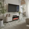 Image de Meuble TV Tomar Dmora en bois mélaminé beige 40x190 5x58h cm