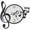 Image de ARTI E MESTIERI horloge murale MUSICA (Blanc et noir - Métal verni)