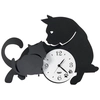 Image de ARTI E MESTIERI horloge murale MAMMA GATTA (Blanc marbre et noir - Métal verni)