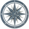 Image de ARTI E MESTIERI horloge murale BUSSOLA PICCOLO (Blanc marbre et bleu - Métal verni)