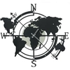 Image de ARTI E MESTIERI horloge murale PLANISFERO GRANDE (Ivoire et noir - Métal verni)
