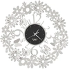 Image de ARTI E MESTIERI horloge murale MARGHERITE (Blanc marbre et noir - Métal verni)