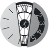 Image de ARTI E MESTIERI horloge murale METAMORPHOSI (Noir, blanc marbre et aluminium - Métal verni)
