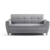 Image de Canapé convertible express 3 places sky - tissu gris - matelas 14cm - 192 x 100 x 88 cm