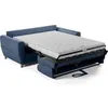 Image de Canapé convertible express 3 places SKY - Tissu Bleu - matelas 14cm - 192 x 100 x 88 cm