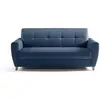 Image de Canapé convertible express 3 places sky - tissu bleu - matelas 14cm - 192 x 100 x 88 cm