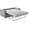 Image de Canapé 3 places - Delta - Tissu Gris Clair - Convertible semi-express matelas 13cm - 190 x 92 x 90 cm