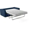 Image de Canapé 3 places - Delta - Tissu Bleu - Convertible semi-express matelas 13cm - 190 x 92 x 90 cm