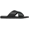 Image de Geox Erice - Sandales homme cuir noir légères à semelle respirante talon plat