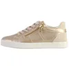 Image de GEOX Blomiee - Basket cuir femme basse Or/LT Sand lacets plats & zip latéral talon plat