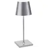 Image de Lampe De Table Led Poldina Pro Mini Silver Leaf, Rechargeable Et Dimmable Avec Une Autonomie Allant Jusqu'à 12 Heures