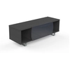 Image de MUNARI meuble TV MK130 jusqu'à 55" Collection CORTINA EASY (Orme fonc Gris foncOlmo scuro / Rosso - bois, Verre et métal)
