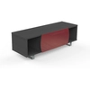 Image de MUNARI meuble TV MK130 jusqu'à 55" Collection CORTINA EASY (Orme foncé / Rouge - bois, Verre et métal)