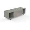 Image de MUNARI meuble TV MK130 jusqu'à 55" Collection CORTINA EASY (Chêne gris / Gris clair - bois, Verre et métal)