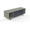 Image de MUNARI meuble TV MK130 jusqu'à 55" Collection CORTINA EASY (Chêne gris / Gris foncé - bois, Verre et métal)