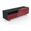 Image de MUNARI meuble TV MK160 jusqu'à 65" Collection CORTINA SIDE (Orme foncé / Rouge - bois, Verre et métal)
