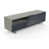 Image de MUNARI meuble TV MK160 jusqu'à 65" Collection CORTINA SIDE (Chêne gris / Gris foncé - bois, Verre et métal)