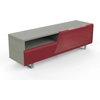 Image de MUNARI meuble TV MK160 jusqu'à 65" Collection CORTINA SIDE (Chêne gris / Rouge - bois, Verre et métal)