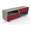Image de MUNARI meuble TV MK162 jusqu'à 65" Collection CORTINA WAVE (Chêne gris / Rouge - bois et métal)