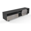 Image de MUNARI meuble TV MK195 jusqu'à 75" Collection CORTINA GAME (Orme foncé / Gris clair - bois, Verre et métal)