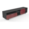 Image de MUNARI meuble TV MK195 jusqu'à 75" Collection CORTINA GAME (Orme foncé / Rouge - bois, Verre et métal)