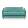 Image de Edgar canapé lit convertible en tissu felis imperméable t03 180 cm (mat. 140x197) vert aquamarine