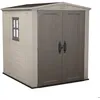 Image de Factor 6x6 - Abri jardin 178x208x1955 cm 2 portes rangement outils effet bois résine beige