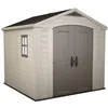 Image de Factor 8x8 - Abri jardin 2565x243x255 cm 2 portes rangement outils effet bois résine beige