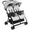 Image de CHICCO Poussette double compacte Ohlala Twin - Dès la naissance - Jusquà 15kg - 78 cm de large - Arceau de sécurité - Silver cat