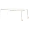 Image de MAGIS table avec roues BIG WILL 240 x 115 cm (Blanc Opaque - Pieds en aluminium mat et plateau en cristal trempé gravé)