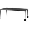 Image de MAGIS table avec roues BIG WILL 240 x 115 cm (Noir mat - Pieds en aluminium mat et plateau en cristal trempé gravé)