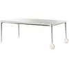 Image de MAGIS table avec roues BIG WILL 240 x 115 cm (Blanc brillant - Pieds en aluminium brillant et plateau en cristal trempé brillant)