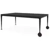 Image de MAGIS table avec roues BIG WILL 200 x 105 cm (Noir mat - Pieds en aluminium mat et plateau en cristal trempé gravé)