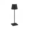 Image de Lampe De Table Led Zafferano Poldina Pro Noire Rechargeable Dimmable Autonomie Jusqu'à 12 H Ip65 Usage Extérieur