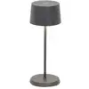 Image de Zafferano Olivia Pro Micro Led Lampe De Table Gris Foncé Rechargeable Et Dimmable