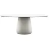 Image de QEEBOO table pour l'extérieur COBBLE avec le plateau en HPL 190 cm (Warm white black stratified - Polycarbonate recyclé et HPL)