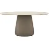 Image de QEEBOO table pour l'extérieur COBBLE avec le plateau en GRÈS 160 cm (Ivory - Polycarbonate et grès recyclés)