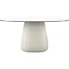 Image de QEEBOO table pour l'extérieur COBBLE avec le plateau en HPL 160 cm (Warm white black stratified - Polycarbonate recyclé et HPL)