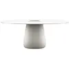 Image de QEEBOO table pour l'extérieur COBBLE BUCKET avec le plateau en HPL 190 cm (Warm white - Polycarbonate recyclé et HPL)