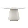 Image de QEEBOO table pour l'extérieur COBBLE BUCKET avec le plateau en HPL 160 cm (Warm white - Polycarbonate recyclé et HPL)